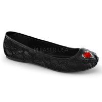 Demonia Star 25 Ladies Shoes Ballet Flat Studded Spike Red Rose Black Patent Demonia Star 25 Ladies Shoes Ballet Flat Studded Spike Red Rose Black Patent