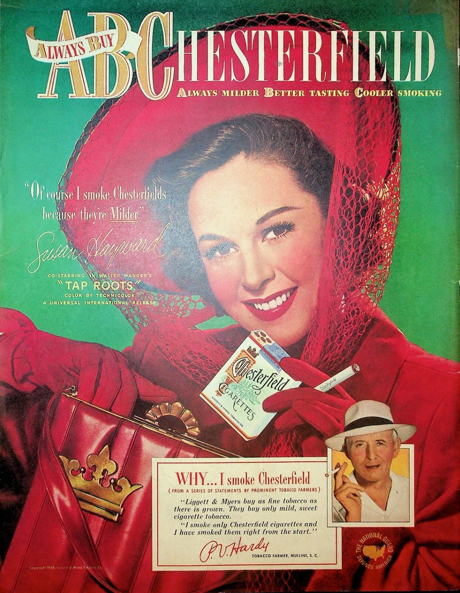 chesterfield cigarettes strength Original Ad: Susan Hayward; Because They're Milder SBS Cartridges Menthol - 5