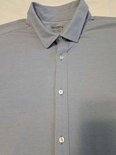 Untuckit Men's XXXL Blue Classic Oxford Long Sleeve Button Up Shirt 3XL - Picture 5 of 6