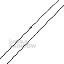 C21 20-30"Stainless Steel Black MILITARY Dog tag Ball bead chain Necklace link