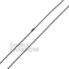 C21 20-30"Stainless Steel Black MILITARY Dog tag Ball bead chain Necklace link