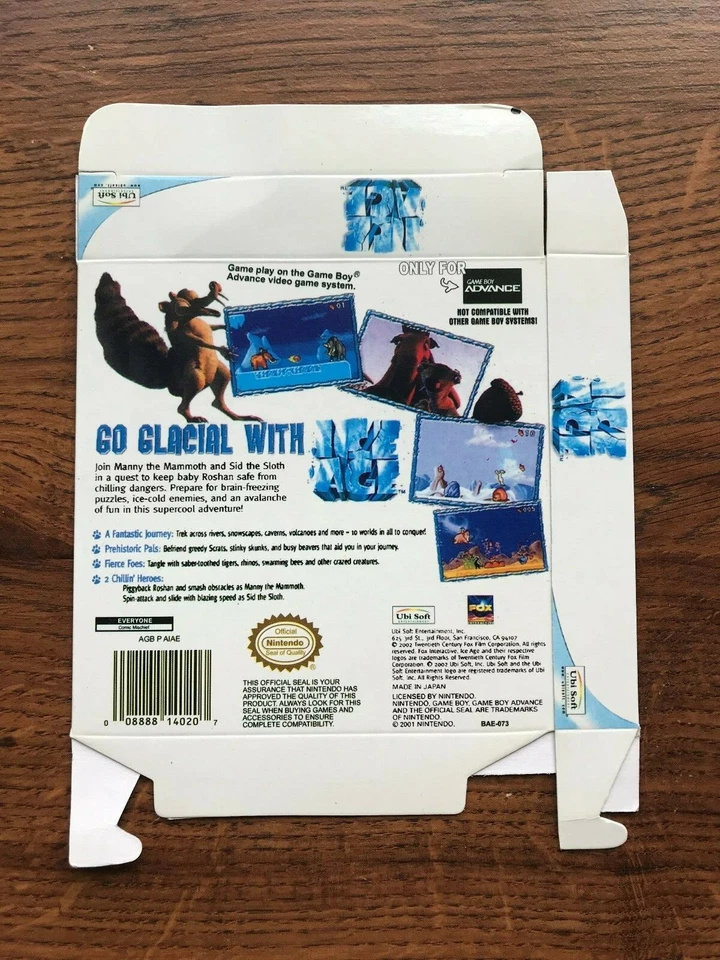 Ice Age Gameboy Advance Game Boy Empty Box Only - Image 2 of 2