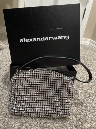 Alexander Wang Medium Heiress Rhinestone Mesh Pouc