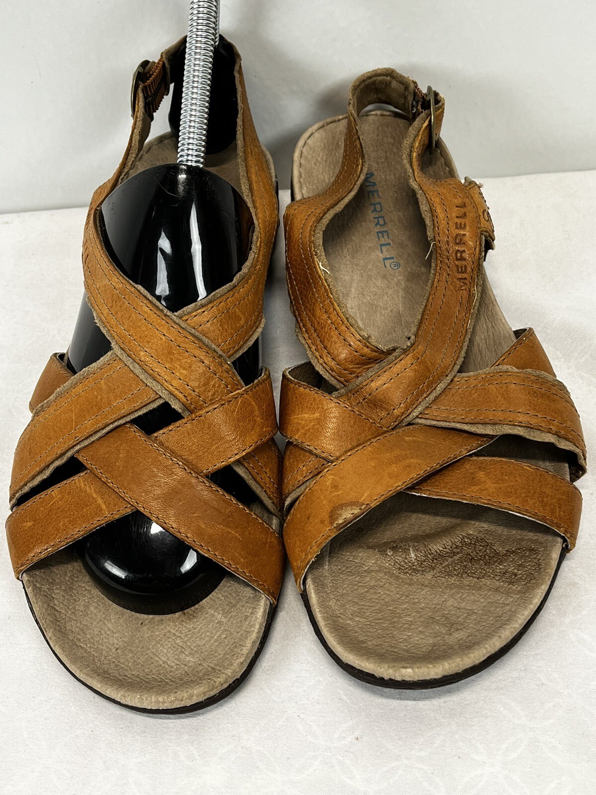 Sandali da donna MERRELL fagotto zeppa cinturino slingback marrone pelle J46248 taglia 8