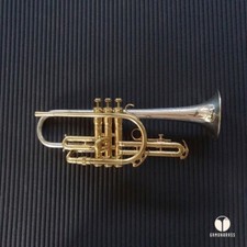 King Master SIlverSonic cornet Sterling Silver Bell, case GAMONBRASS