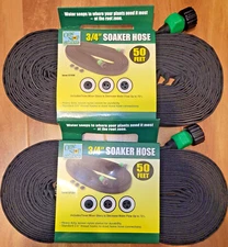 2 X 50 ft. Flat Seeper Soaker Hose Drip Irrigation 3/4 in. Thread Heavy Duty