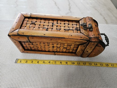 VTG Three HandsCorp. Wine/Liquor Wood BAMBOO BOTTLE CARRY CASE - Picture 10 of 11