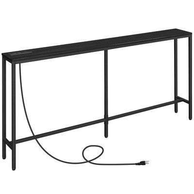 MAHANCRIS Console Table with Power Outlet 70.9'' Narrow Sofa Table Industrial ...