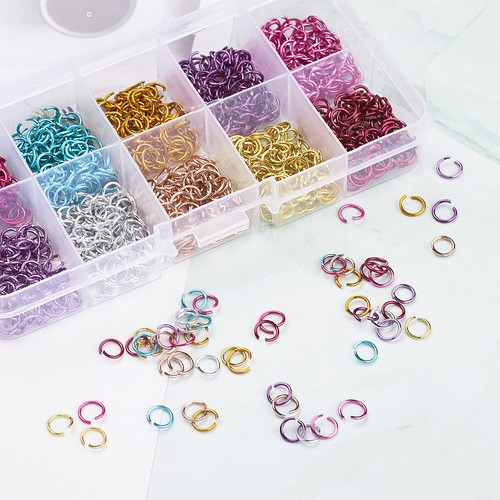 1 Box 6x0.8mm Aluminum Wire Open Jump Rings Jewelry Findings about 1000pcs/box - Picture 6 of 10