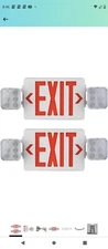 LED Emergency Exit Sign T20 Compliant Red Letters twin pack