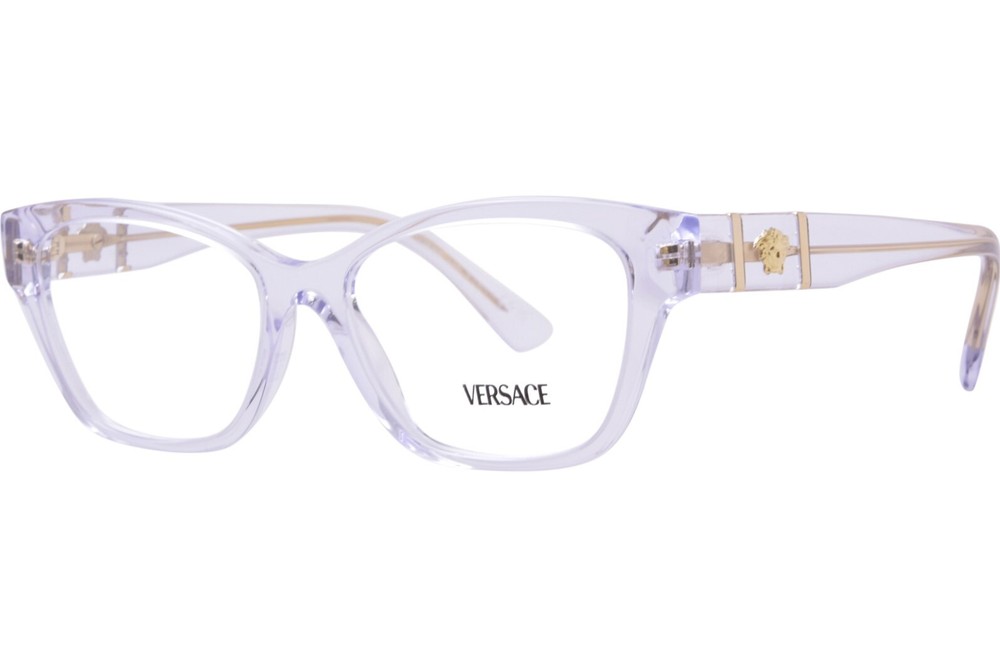 Versace VE3344 148 Eyeglasses Frame Women's Crystal Full Rim Cat Eye 54-mm