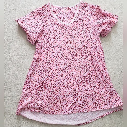Kate Spade Pink and Red Hearts Sleep Shirt Tunic szM - Picture 3 of 15