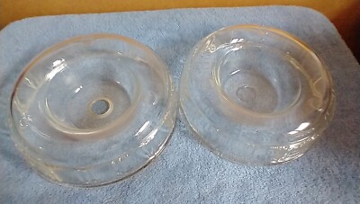 2 VTG GLASBAKE QUEEN ANNE GLASS BAKING PAN DISH RING JELLOMOLD BUNDT CAKE 1940's