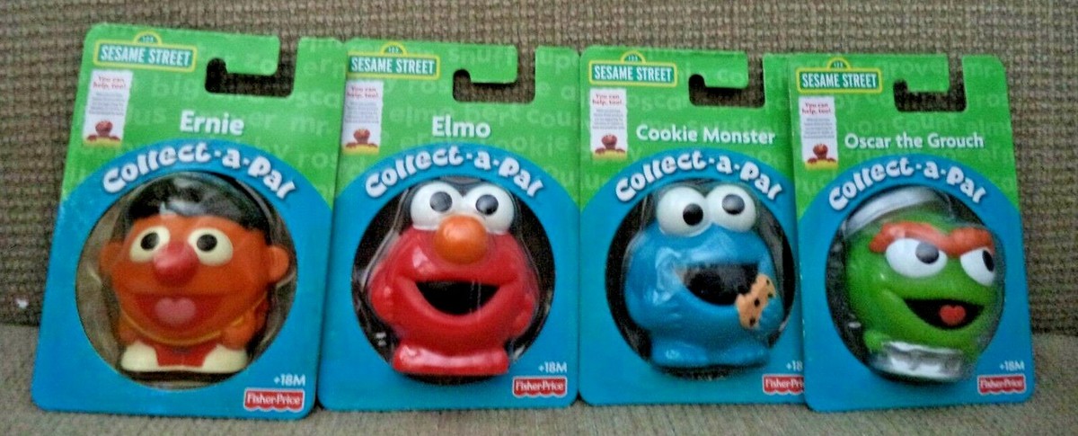 FISHER PRICE SESAME STREET COLLECT A PAL ELMO ERNIE OSCAR COOKIE MONSTER  *NU*