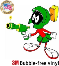 MARVIN THE MARTIAN KIDS DECAL 3M STICKER MADE IN USA WINDOW CAR LAPTOP WALL