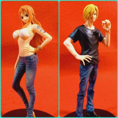 ONE PIECE Figure lot set 2 Sanji Nami Jeans Freak Height about 19