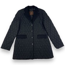 Moncler Quilted Duck Down Coat Cashmere Virgin Wool Button Down Jacket Black S