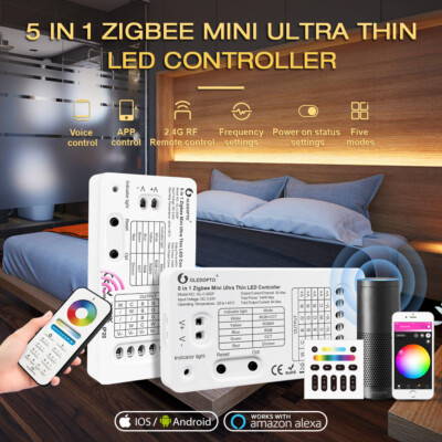 Gledopto Zigbee 3.0 Smart Mini LED Controller 12V 24V RGB+CCT LED Strip Lighting
