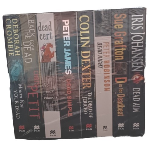 Dead Again Box Set of 8 Crime Novels. Dexter, James, Robinson, Grafton etc. New - 第 1/2 張圖片