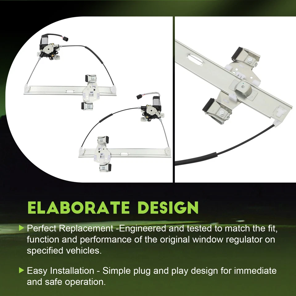 Par Para Hummer H2 2003-2009 Regulador Ventana Eléctrica Trasero Izquierdo Derecho con Motor Foto 4 de 4