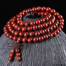 China Red Sandalwood 4/6/8/10/12MM Round Buddha Beads Ethnic Style Bracelet