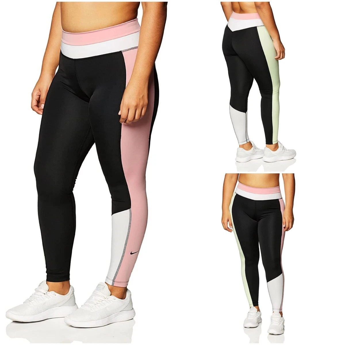 NIKE One Colorblock Women's Ankle Leggings in Black & Pink Plus Size 2X NEW  $60