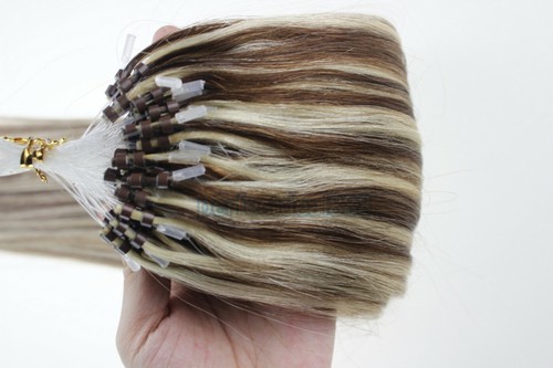 14 Zoll-24 Zoll 1g 7A* doppelt gezeichnet indischer Remy Loop Micro Ring Echthaarverlängerungen UK - Bild 144 von 165