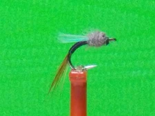 Johnny Flash Midge  Emerger Fly (sz.24 Black with Flash Wing) HOT PATTERN