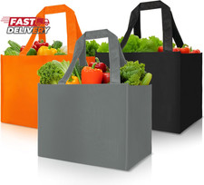 Reusable Grocery Bags Heavy Duty - 3 Pack Foldable Shopping Bag with Handles Lar