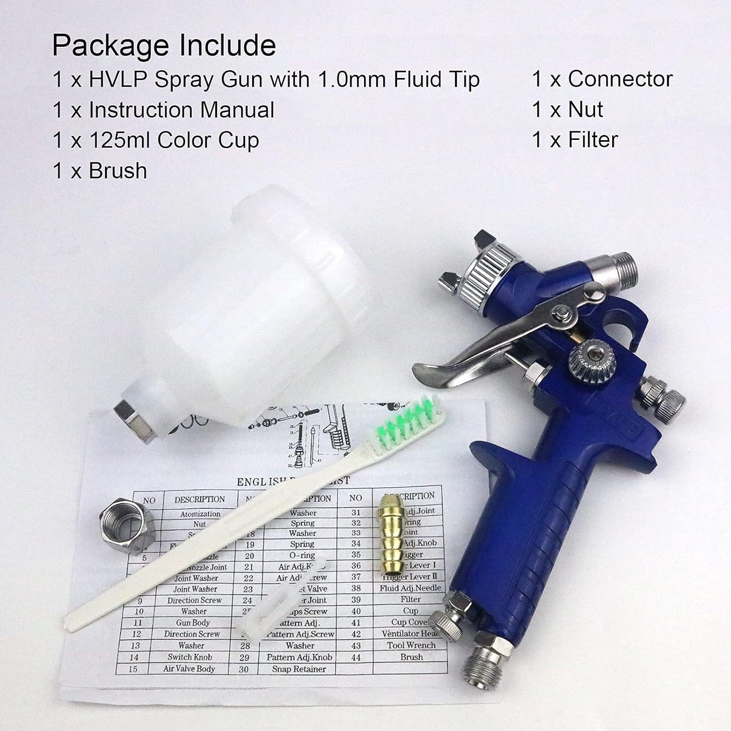 Lightweight HVLP Spray Gun with 125ml Cup - Ideal for Precision Wall Painting