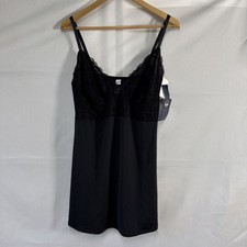DELTA BURKE Black Lace Babydoll Nightwear Plus 3X Chemise Adjustable Straps NWT