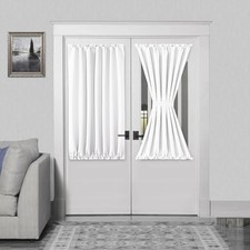 French Door Curtains Rod Pocket Thermal 54"W x 40"L Pack of 1 Pure White