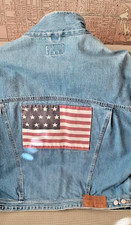 Vintage 1992 Polo Ralph Lauren American Flag Jeans Jacket XL - NWT