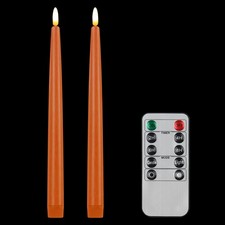 CVHOMEDECO. Flameless Taper Candles with 10-Key Remote, Battery Operated Flic...