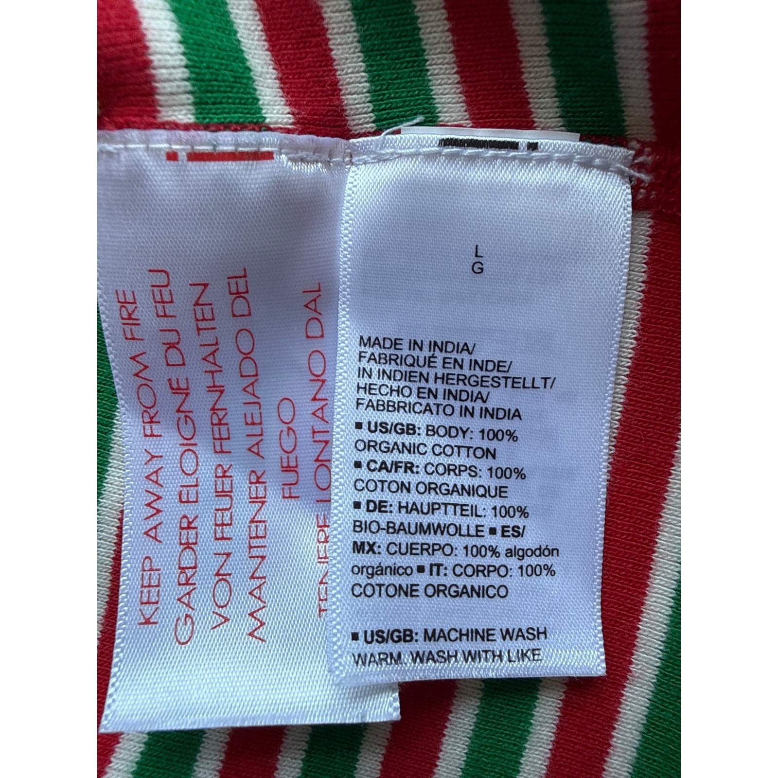 Moon & Back Hanna Andersson Adult Holiday Stripe Top Size Large image 4