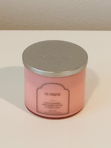 distant lands sunrise candle triple wick soy wax essential oil mango nectar