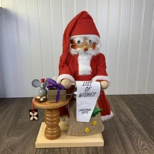 Steinbach List of Wishes 14" Santa Wishlist Music Box Wood Nutcracker S899