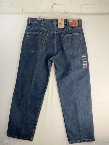 Levis 550 Jeans Mens 38x29 Blue Relaxed Fit Tapered Leg Denim Waterless New Tags - Picture 4 of 8