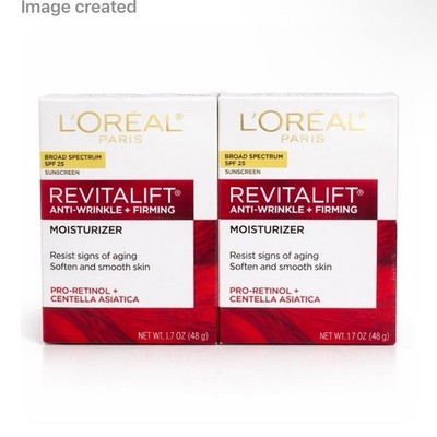 2  L'Oréal Paris Revitalift Anti-Wrinkle Firming Face Moisturizer SPF 25 1.7 oz 