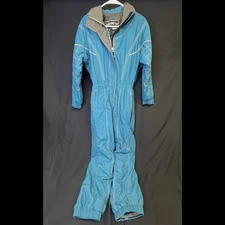 Vintage OBERMEYER Women's First Track Size 8 Ski Suit Jumpsuit Snowsuit Teal