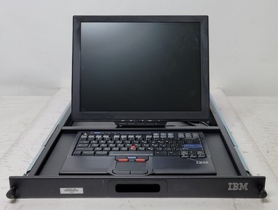 IBM USB KVM Console With Keyboard Monitor and Rails 1723-HC1