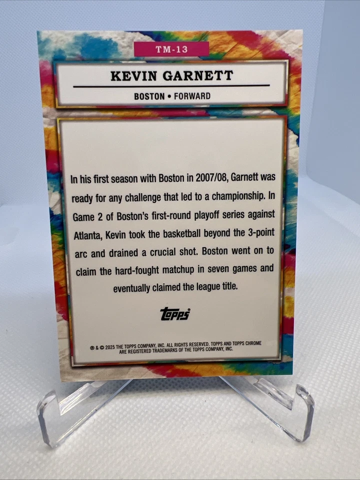 Case Hit 2025 Topps Finest Kevin Garnett The Man SSP Boston Celtics Foto 2 de 2