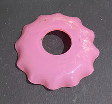 Bobèche, coupelle ronde en opaline rose lustre, lampe