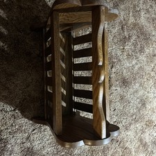 Vintage Mid Century Leick Solid Hardwood Magazine Rack USA Made XL 17x19"