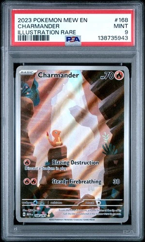 2023 Pokemon Mew 151 Charmander #168 MINT PSA 9 Illustration Rare