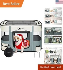 Dog Cat Playpen, Pet Puppy Portable Playpens for Outdoor Travel Crate, Indoor...
