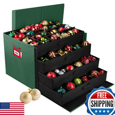 HOLDN  STORAGE Christmas Ornament Storage Box with Dividers Stores Up to 96 Orna