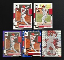2022 Mosaic Shohei Ohtani Silver Prizm Holo + Donruss Independence Day & Purple