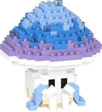 Blue Mushroom Mini Cute Mushroom Animals Building Toy Set Adorable Plant Blocks 