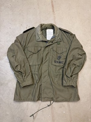 VTG 70 s Alpha Industries Stenciled USMC M-65 Cold Weather Field Jacket OG-107 L